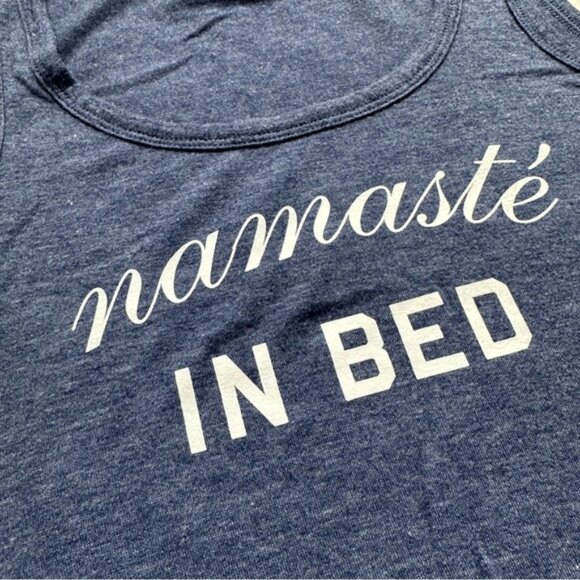 Victoria’s Secret | Heather Blue “Namaste in Bed” Tank Top | Size Small - Picture 4 of 8